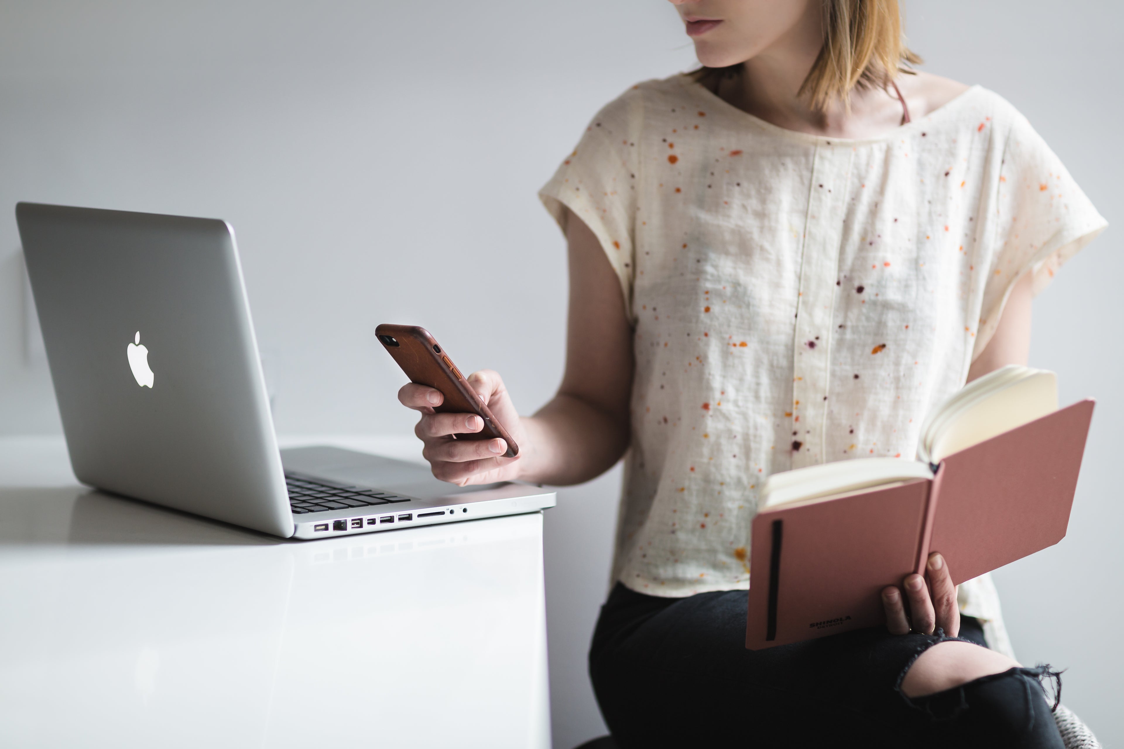 Professional multitasking, representing the flexibility of Lean Six Sigma's blended learning approach.